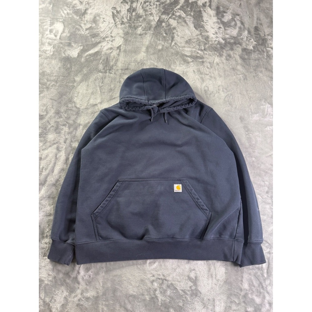 Carhartt Rain Defender Loose Fit Hoodie Men's 2 XL Navy Blue Cotton Blend